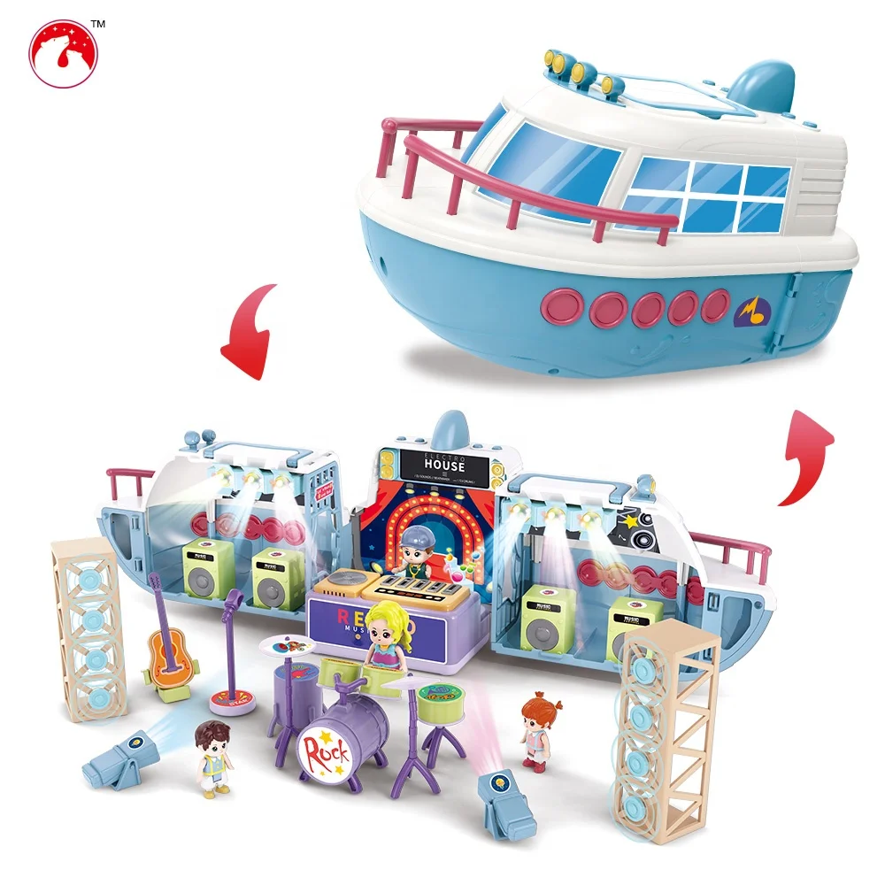 Children educational toys other play house preschool disco stage yacht toy yacht scene boat pretend play set for kids