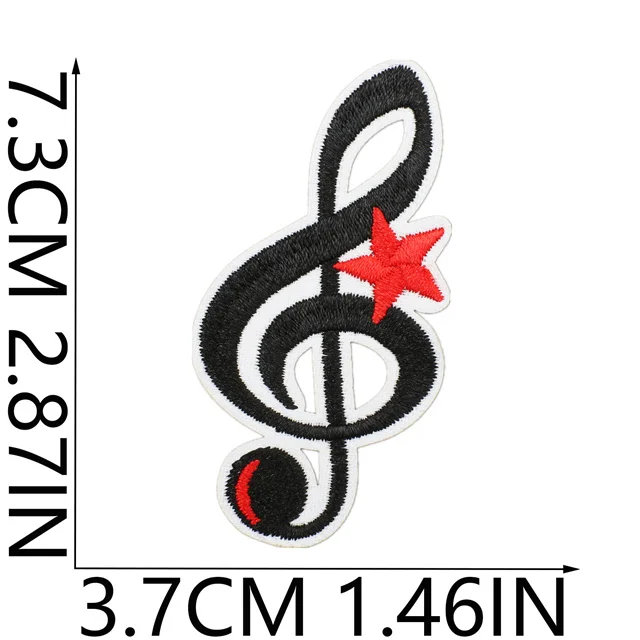 wholesale Halloween rock Music note skull denim jacket mouth guitar seal embroidery iron on hat  patches