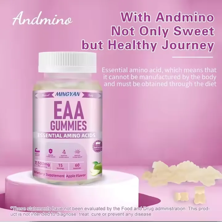 EAA gummies 7500mg with trehalose. Amino acid supplement for muscle, immunity, nerve and digestion health.