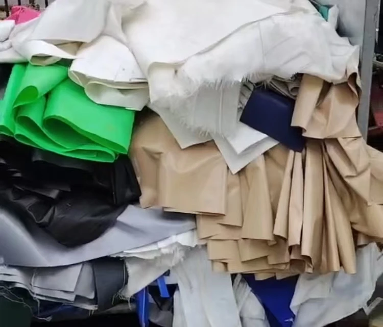Popular China Factory Cheapest Price PVC Tarpaulin Cut Pieces and Side Trim Stock Lot