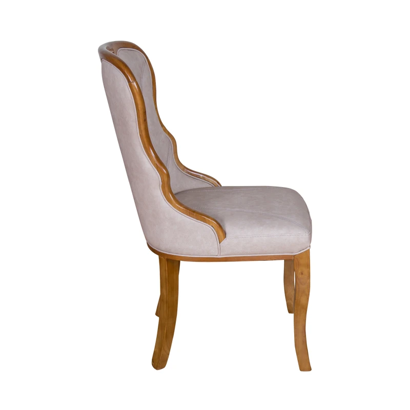 Wholesale sillas de comedor de madera Luxury Elegant Dining Room Furniture Cream Home Kitchen Upholstered Wood Dining Chair