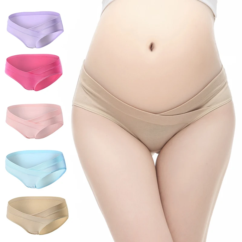 
Low Waist Cotton V Elastic Pregnant Women Underwear Maternity Panty 