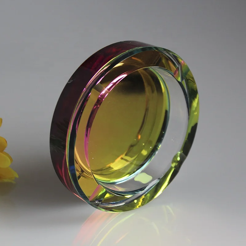 Fashion Circle Shape Funny Novelty Ashtrays For Business Hotel Club Crystal Ashtray