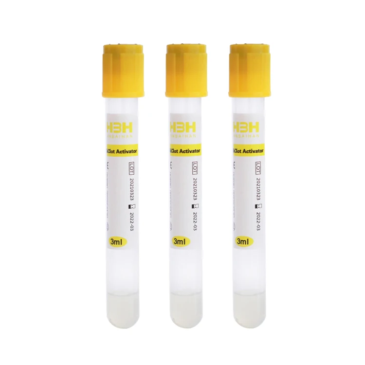 HBH Supplies Cheap Price Gel Yellow Tubes Blood Collection Tube Clot Activator