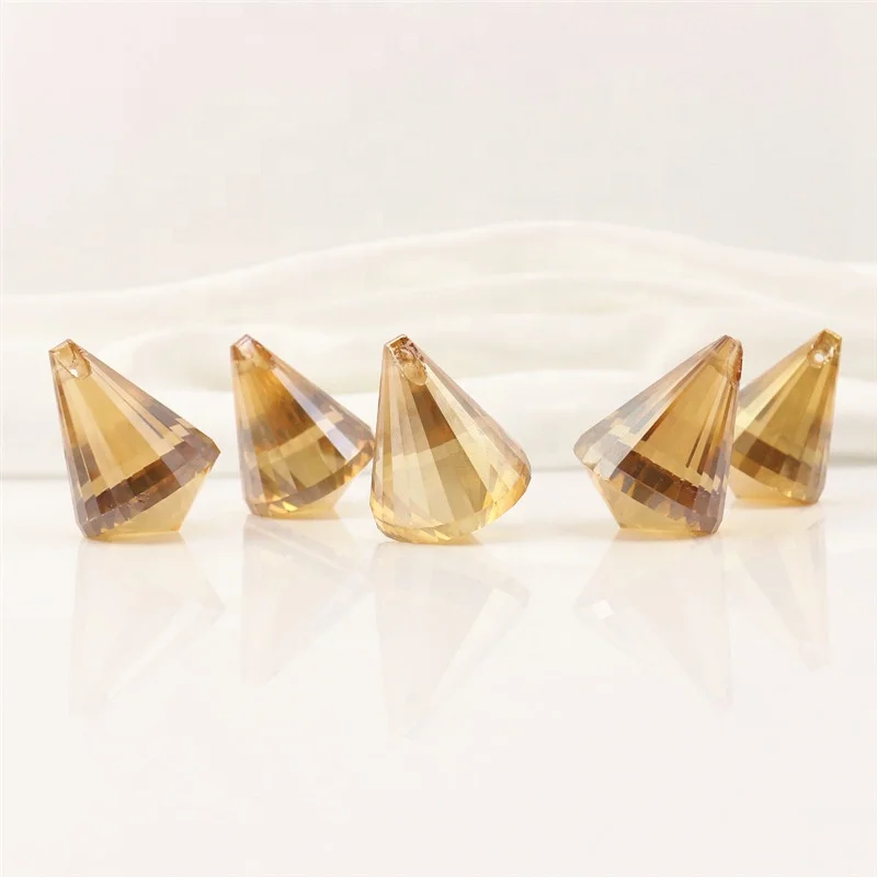 Factory Supply Crystal Curtain Bead Pendant Glass Conical Bead for Chandelier Accessories