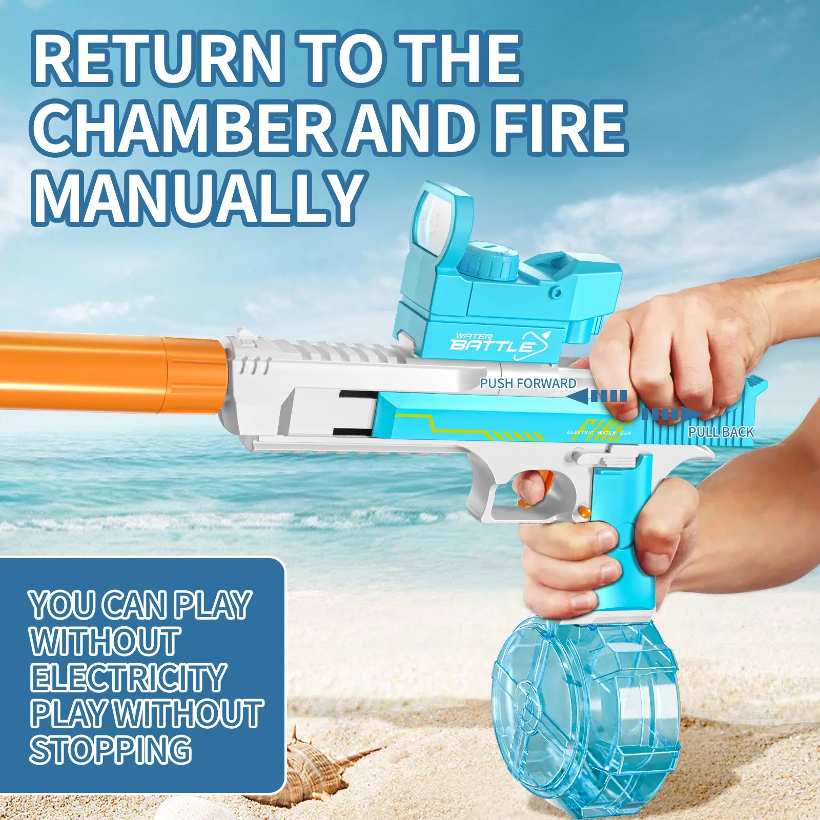 hot selling outdoor summer toys large capacity long range shooting electric automatic water gun for kids