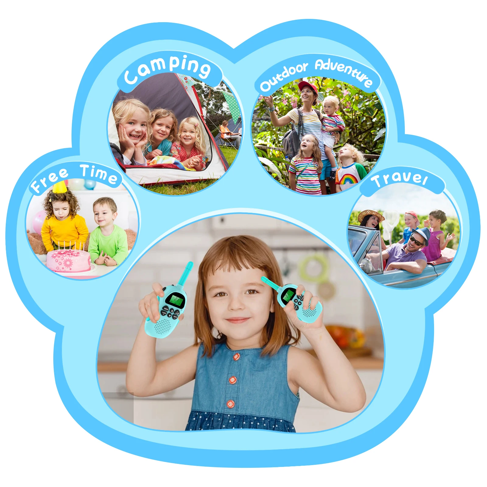 mini walkie talkie long range small walkie talkie 2 pieces walkie talkie with light