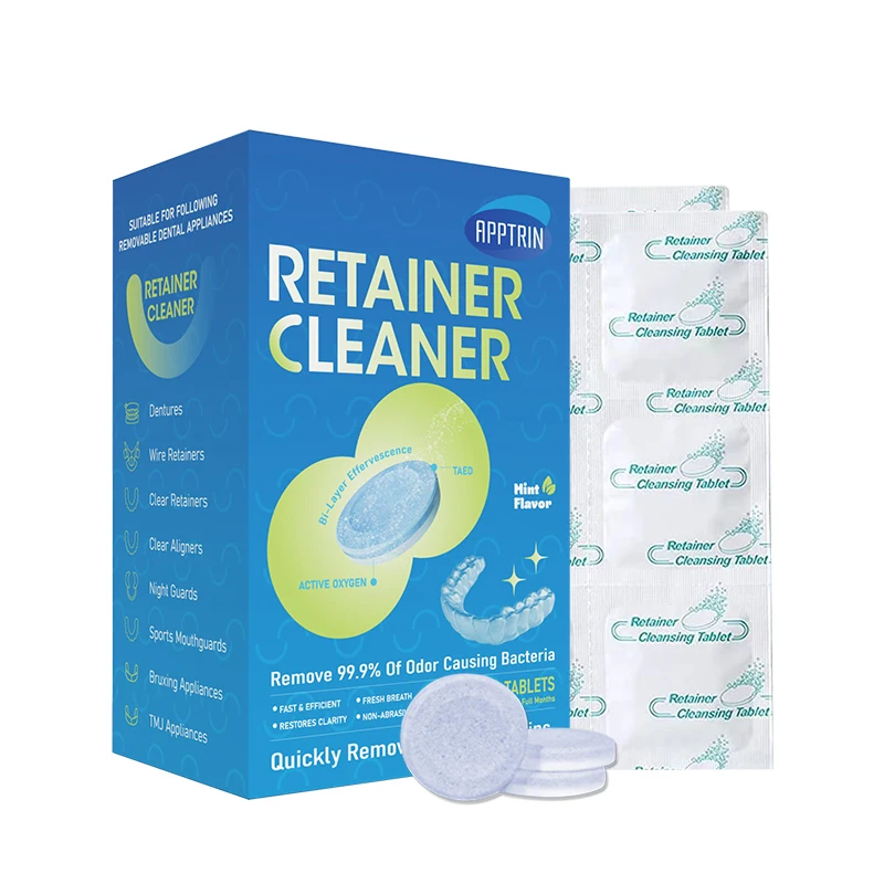 Hot Selling New Design High Quality Stain Removing Deep Cleaning Denture Retainer Effervescent Tablets 96pcs/box