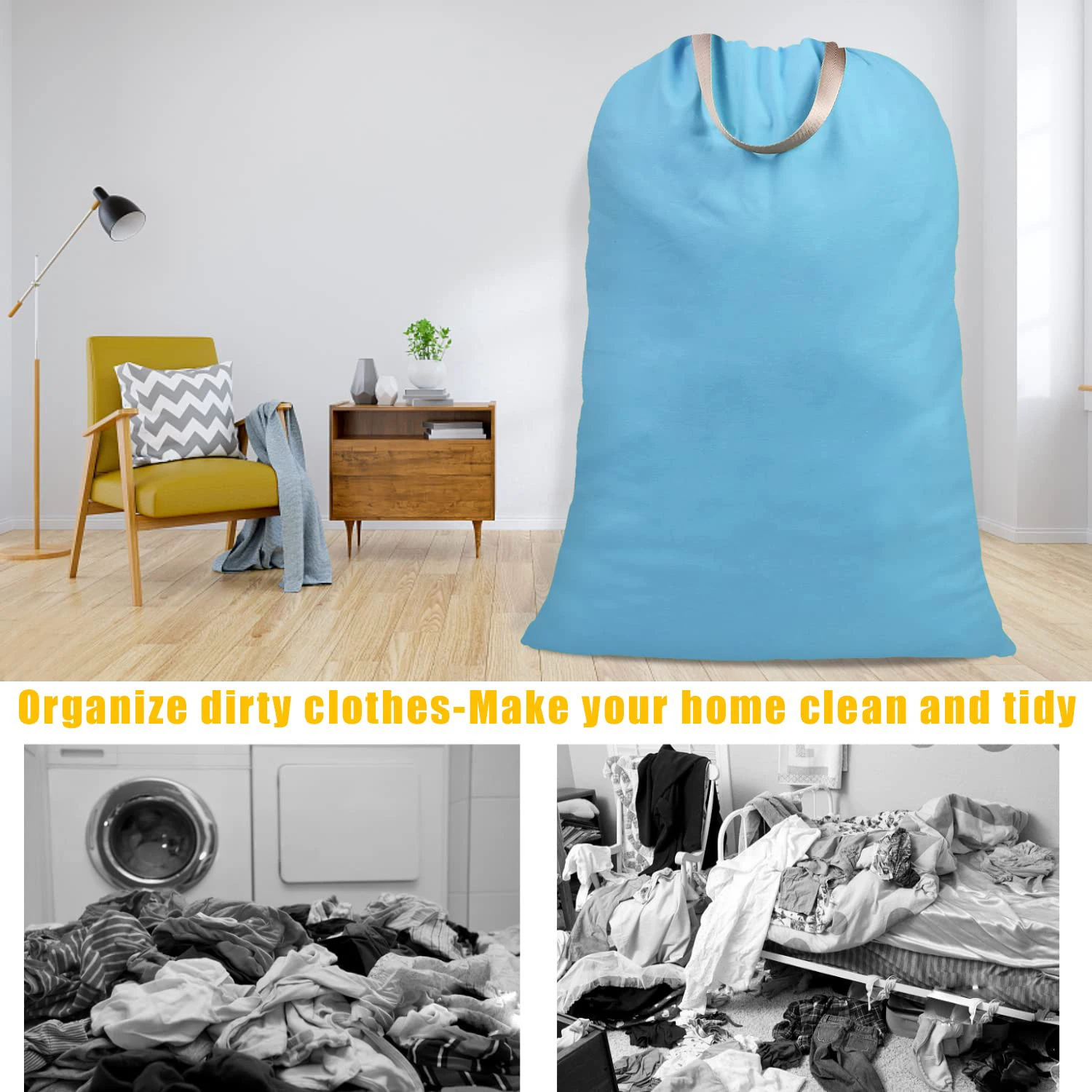 New hot sale eco-friendly material recyclable large capacity drawstring laundry bag custom LOGO storage storage bag