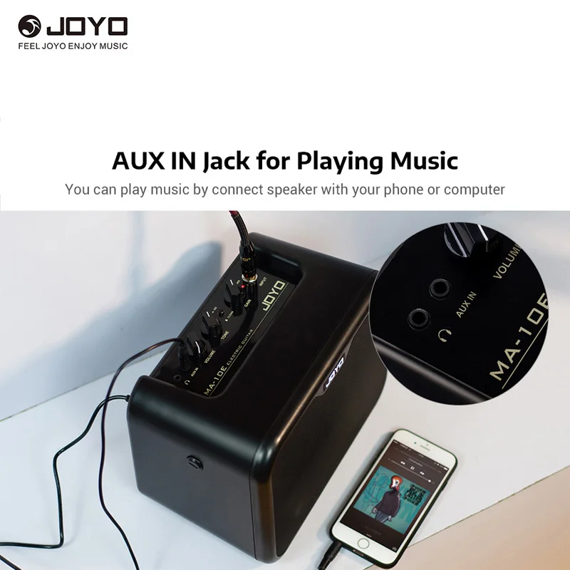 JOYO MA-10E Mini Portable Electric Guitar Amplifier Speaker 10Watt Amp OD/Clean Dual Channels with Power Adapter Guitar Parts