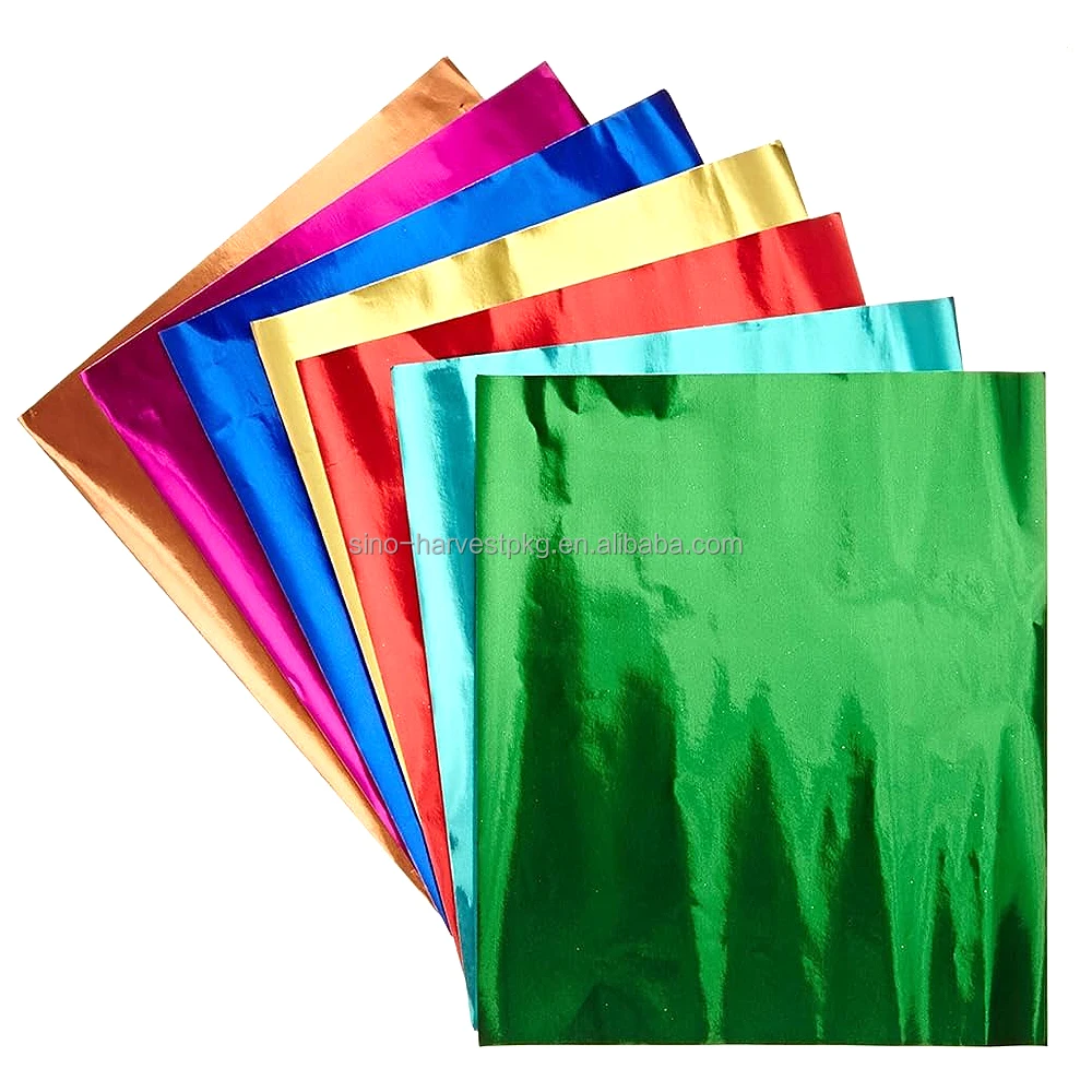 Printed metal paper Customized color size product wrapping paper is suitable for manual packaging