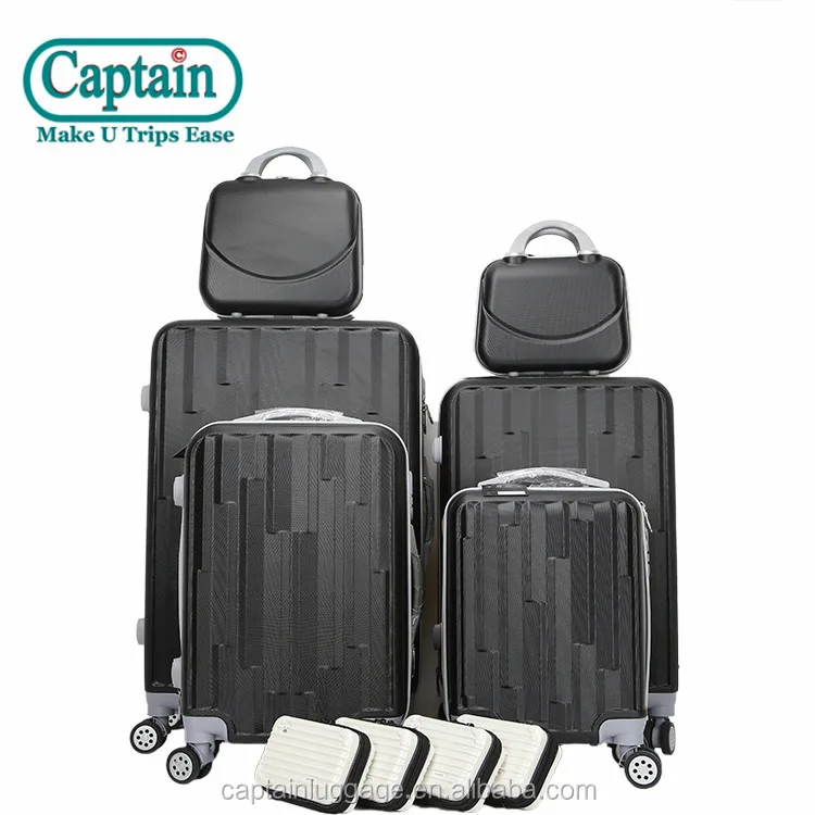 
High Quality ABS Plastic Suitcases Carry On Valise 4 PCS Trolley Bag+2 PCS Cosmetic Case 6 Pieces Luggage Sets 