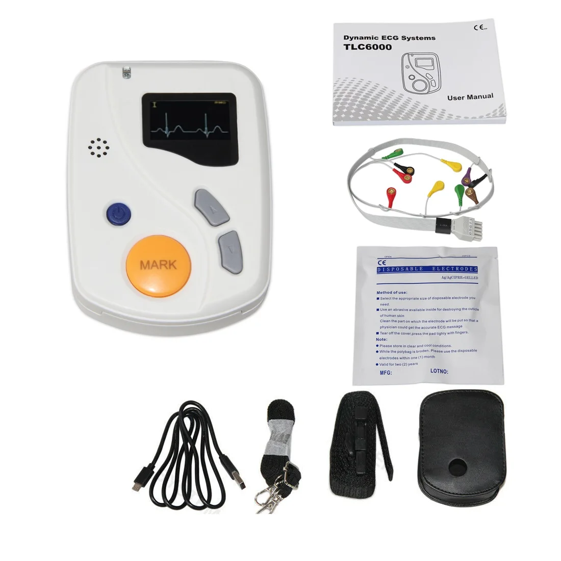 Динамические системы ECG Holter записывают форму сигнала для 48-часового ветеринара или клиники