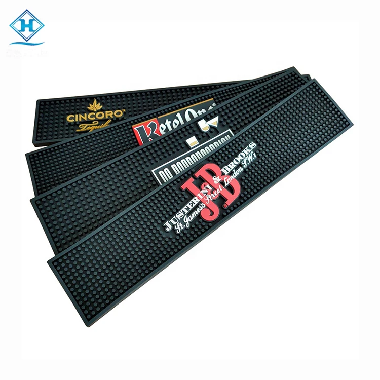 Macallan sublimation guinness beer carlsberg jagermeister bar mat custom designed beer bottles black mat