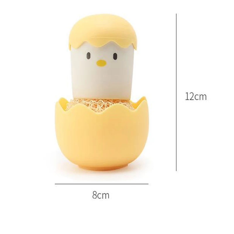 Kitchen Egg Shell Cleaning Brush with Handle Pot Washing Brush Degradable Fiber Cleaning Ball Tools