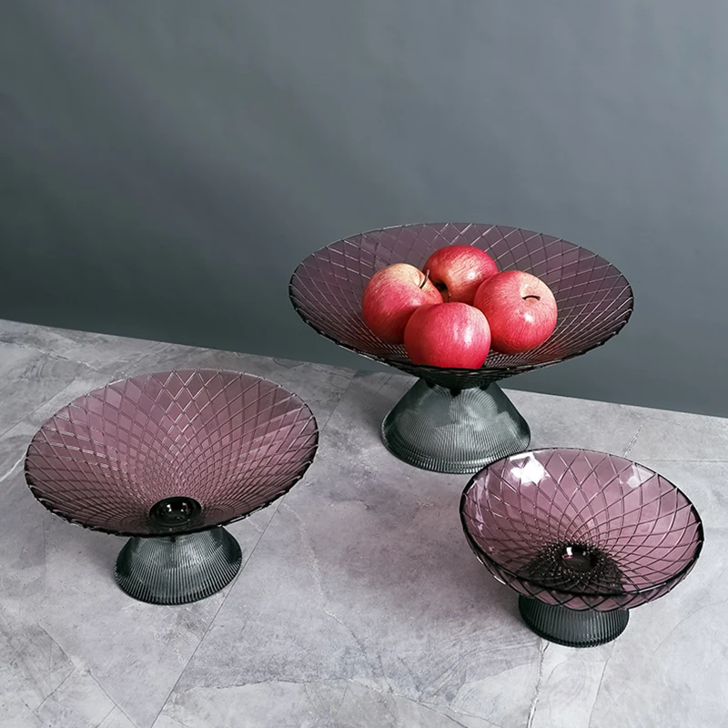 colorful glass compote candy chocolate plate modern nordic table decoration bowl fruit tray