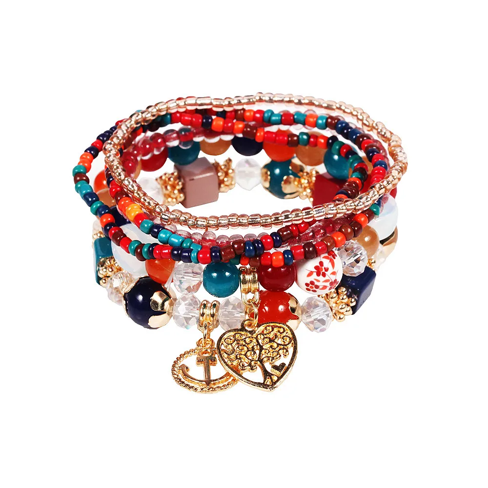 
 Детский браслет магнит Набирающие популярность в богемном стиле женские часы-браслет ручной работы, с прямым валиковым швом романтический элемент Выпускной браслет 6 предмета в комплекте  