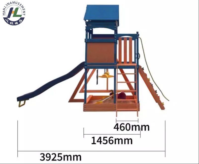 Kids outdoor playground equipment Wood Playground Wood Play House Wooden Playhouse