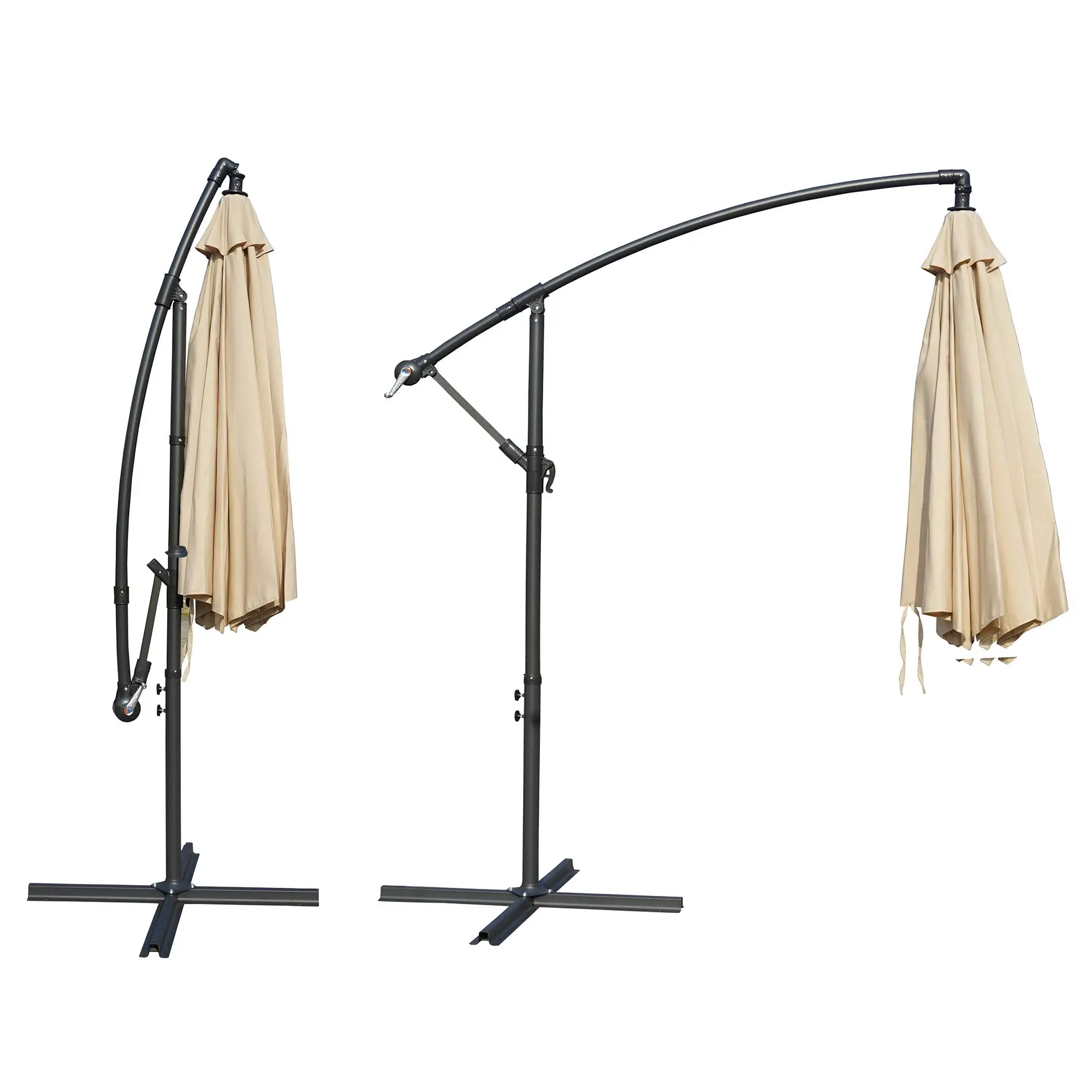 All Steel Hanging Duplex Roman Mist Garden Patio Umbrella Rain And Sun 2.7m Outdoor Parasol