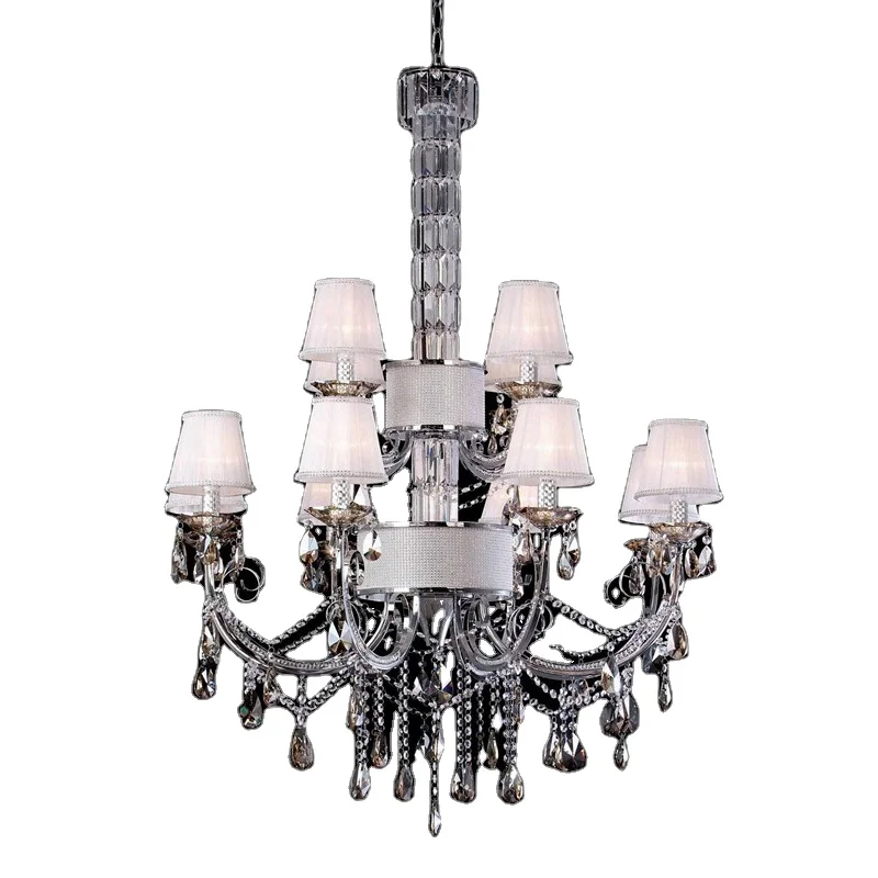 12 lights white shade simple decorative led chandelier