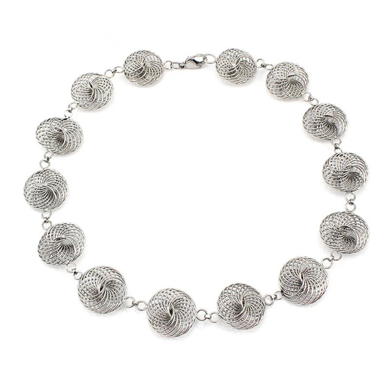 New Arrival Hollow Necklaces Many Big Round Ball Pendant Women Chokers Necklaces Jewelry Bijouterie Present