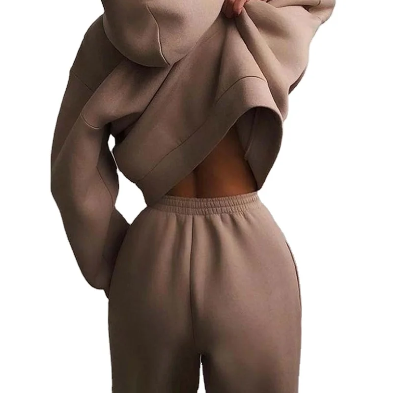 Wholesale High Quality Track Suit Set 100% Cotton Unisex Sweatsuits Sets