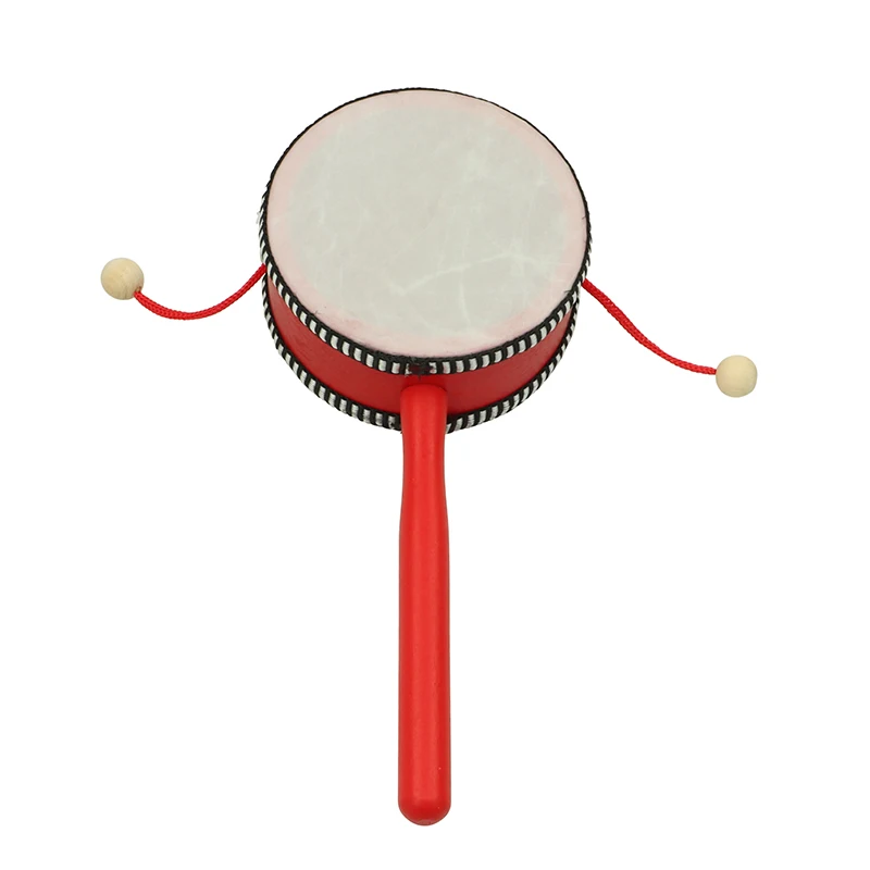 2020 Traditional Chinese instrument musical large toy rattle Wooden Drum for Kids