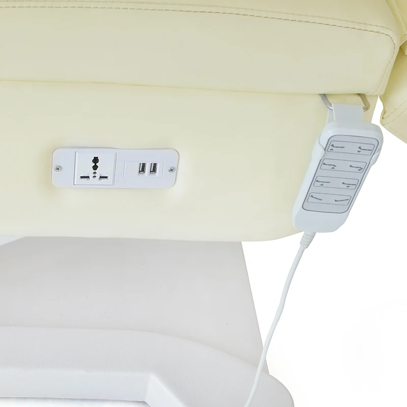 Multifunction Electric Beauty Lash Spa Salon Massage Tattoo Bed Adjustable 4 Motor White Electric Facial Bed