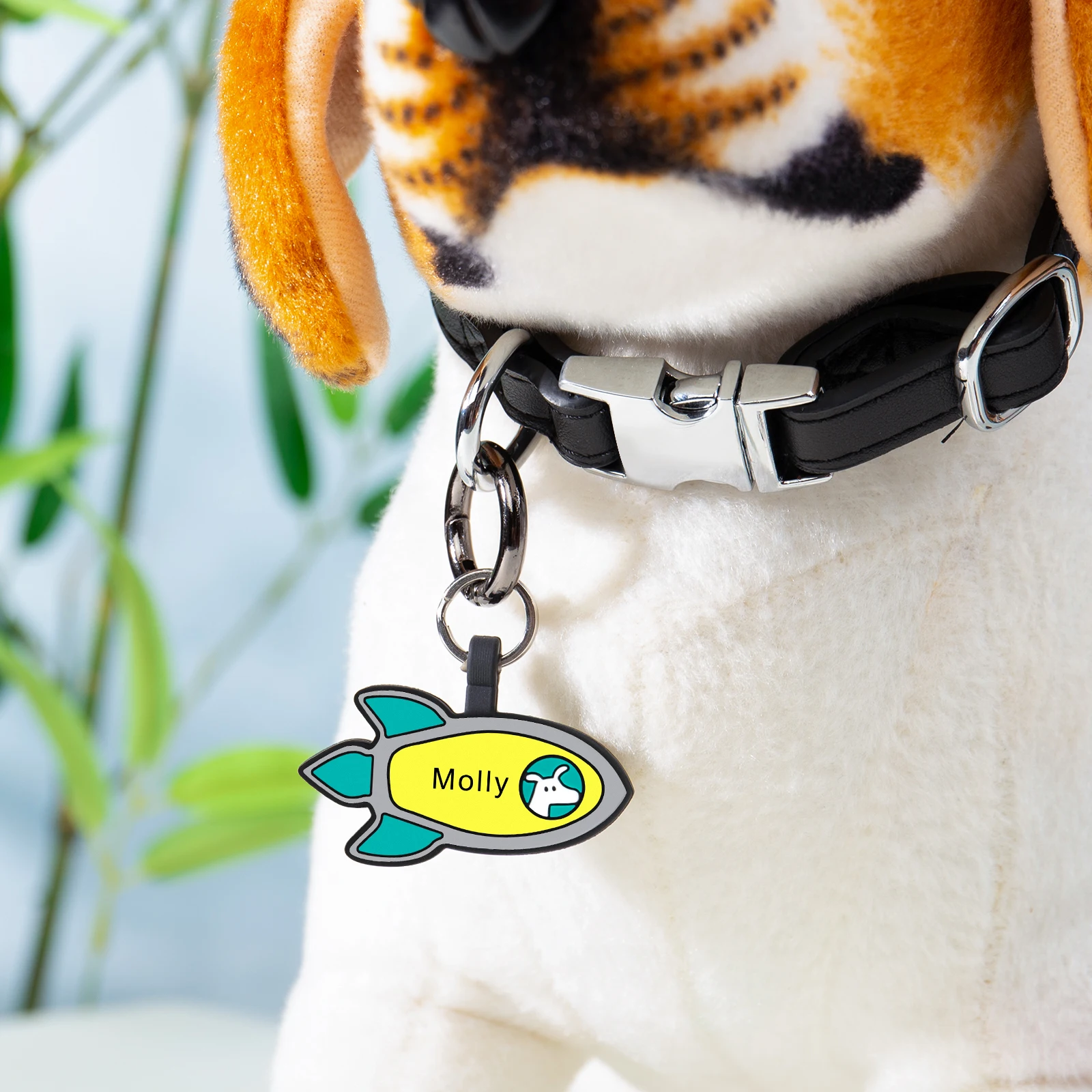 Custom Rocket Shape Sublimation Blanks Pet Dog ID Tags Personalized Name Photo Number Air Silicone Dog Tag