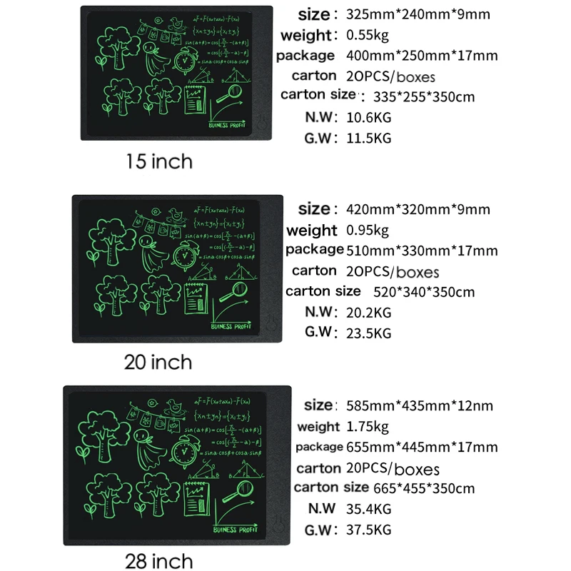 15 inch lcd writing tablet electronic graphic board e writer paperless digital drawing notepad