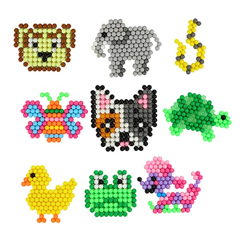 20 Colors Boxed Water Fuse Beads Kit Diy Cartoon Animal Plastic Educational Toys Water Mist Beads Set For Kids