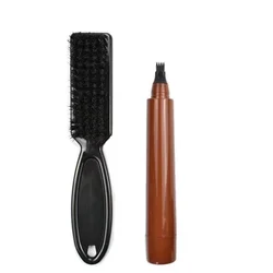 Custom private label beard care  kit waterproof brown black color 4 tip beard pencil filler filling beard pen for men