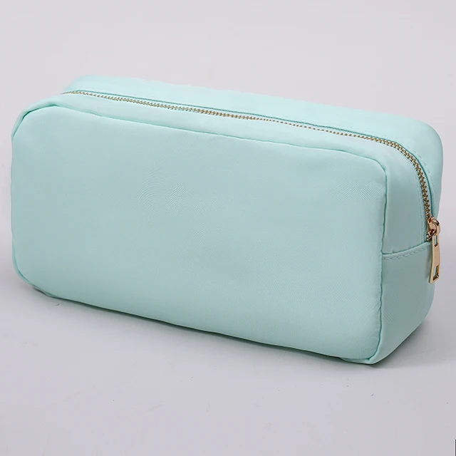 New Nylon makeup bag with Chenille  Glitter Letters cosmetic bags customized nylon bag cosmetic pouch