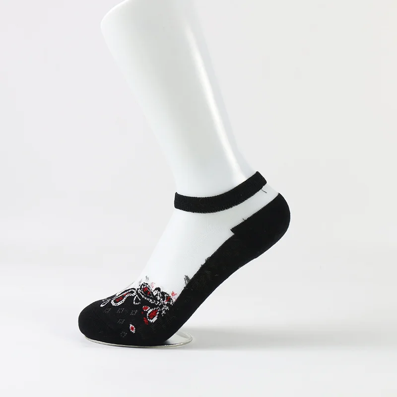 
Summer thin silk cute ankle womens transparent online fashion socks 