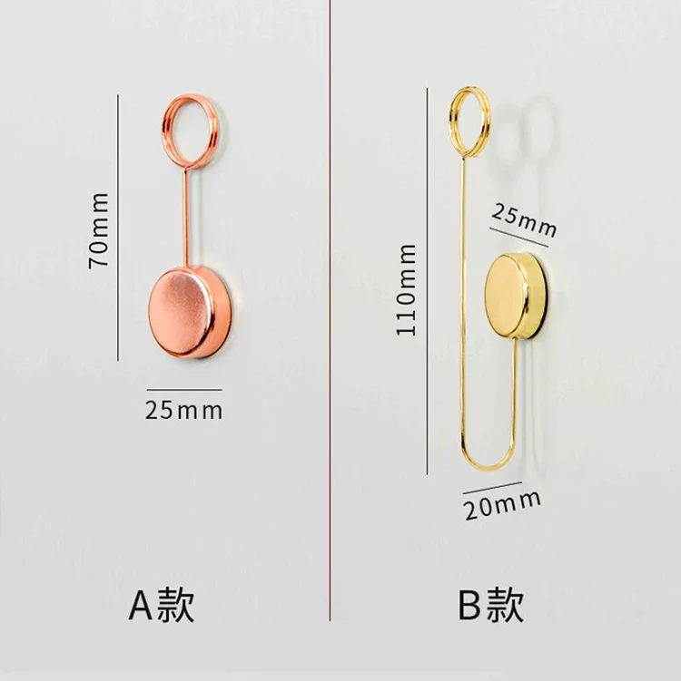 NEW item Creative hole-free wall metal stickers note clip wall display photo message memo clips