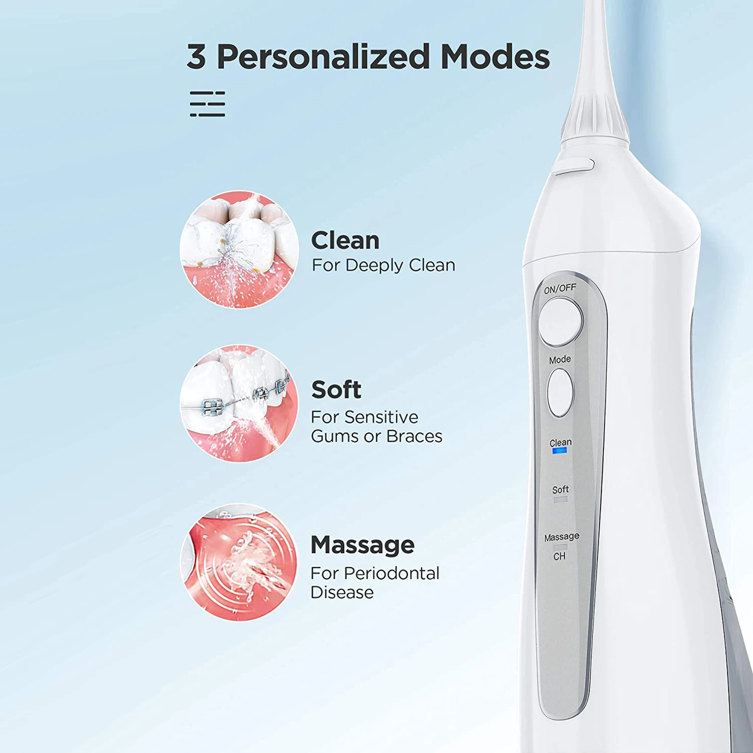 OEM 300ml Electric Oral Irrigator Teeth Cleaning Cordless Travel Water Pick Dental flosser with Bag Portable Water Flosser