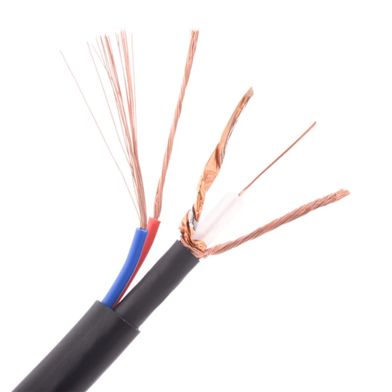 RG6 Coaxial Cable with Power Cable 2 cores 0.75mm2 75ohm for HD TV CCTV
