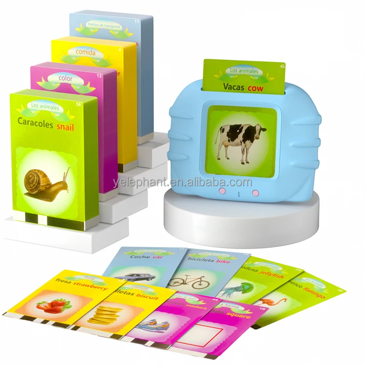 Best Selling Kids Sound Educational Toy Baby Talking Alphabet Flash Cards For Toddlers Spanish English