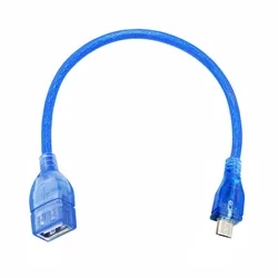 High-quality transparent blue copper core double-shielded USB2.0 OTG V8V3micro mini 5P docking extension cable.