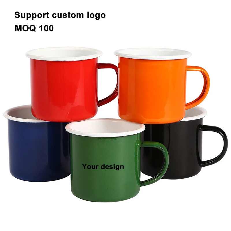 Enamel Mug Quality Fine Vintage Souvenir Enamel Coffee Cup Enamelware Custom Camping Campfire Mug Retro Mug Wholesale OEM/ODM