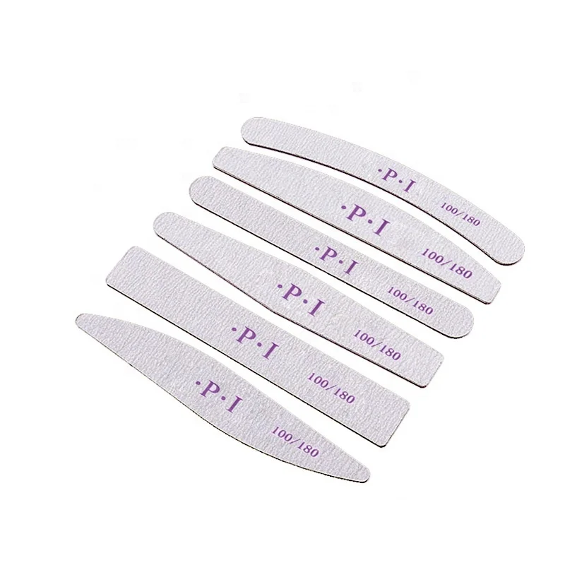 Personalized 5 Different Shape Abrasive Sandpaper Files Cheap Zebra 100/180/240 Grit Emery+EVA+Plastic Nail File