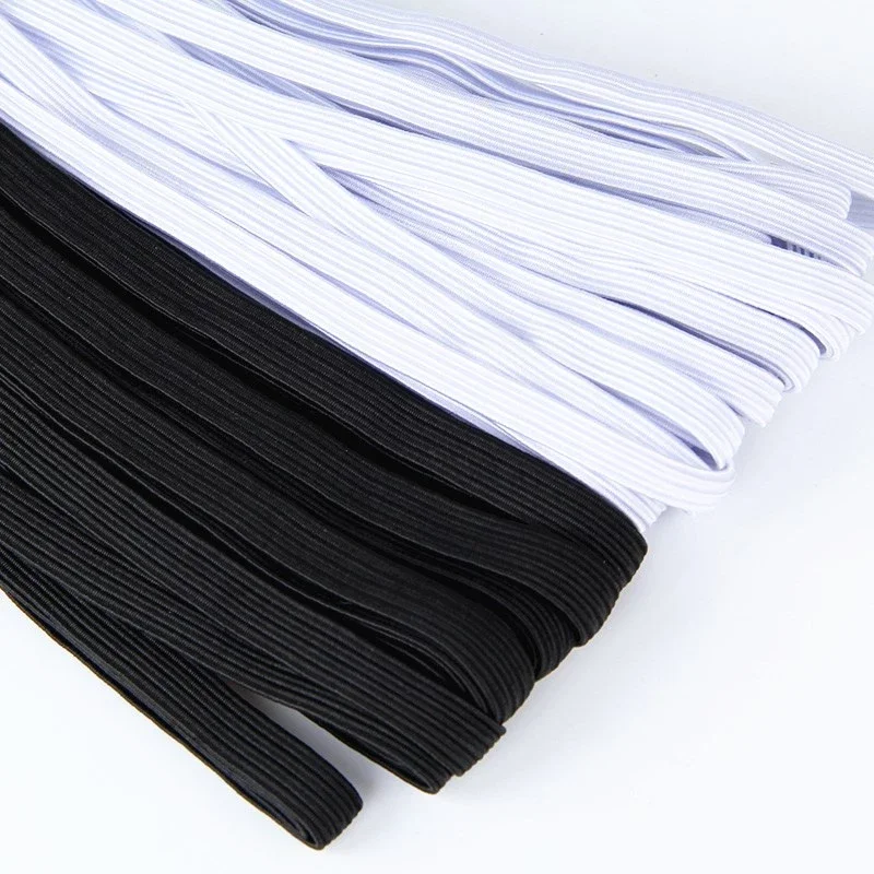 Factory directly Sale White Black Polyester Knitted Elastic Tape band for garment