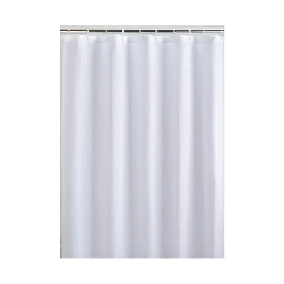 Plain color polyester shower curtain bathroom waterproof high grade fabric bathroom curtain