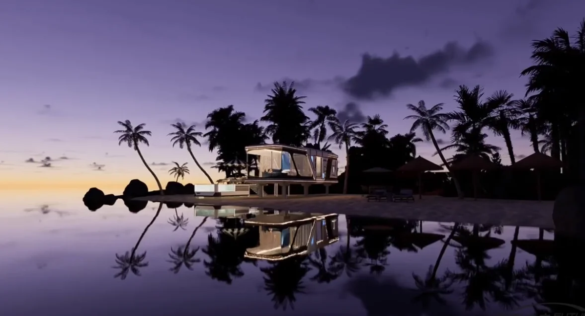 Prefabricated Cabin Houses Movable Villa House 40 ft Container for Capsule Tiny home Outdoor Office Pod