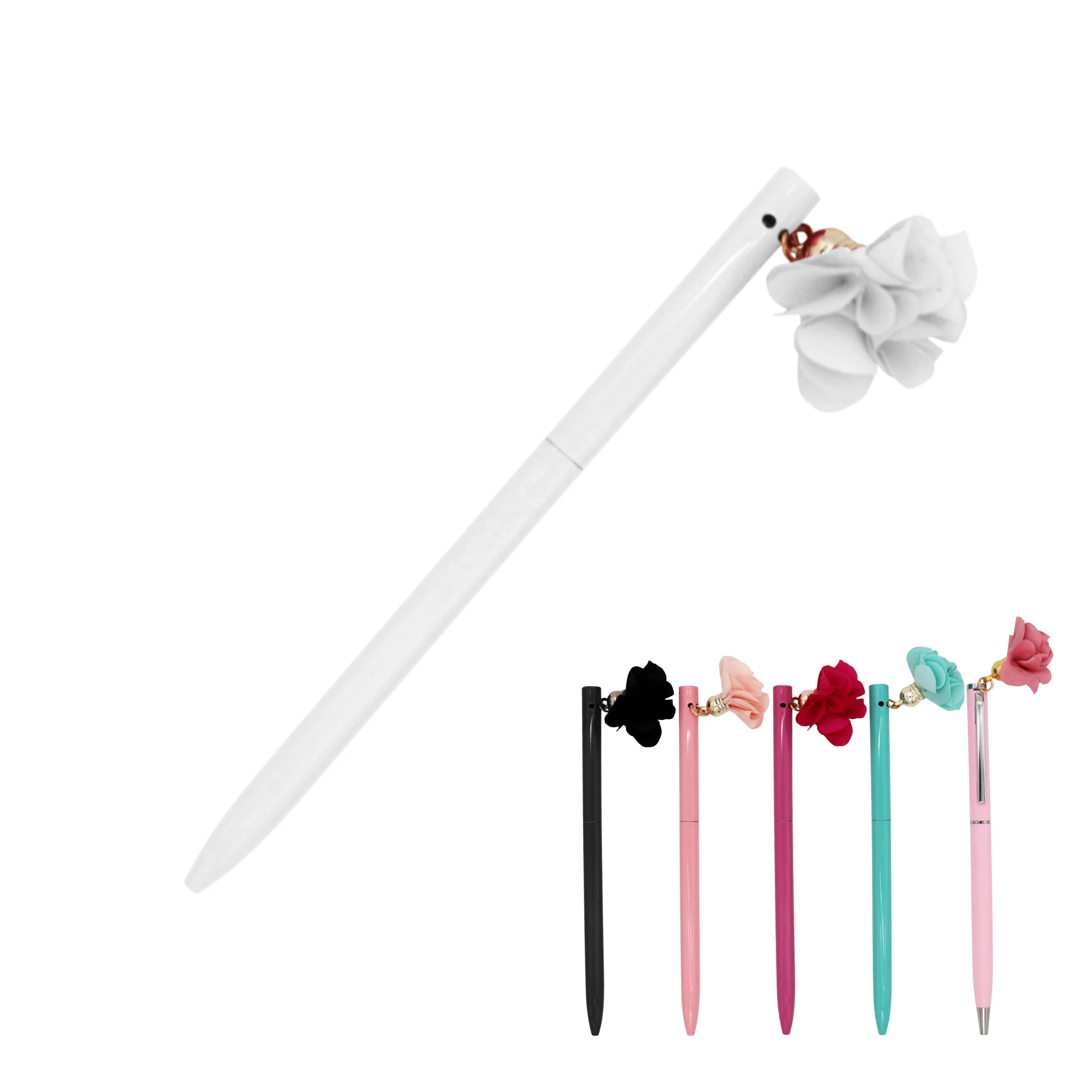 New products customized logo Colorful slim pen novelty Pendant clip metal gift ball pen