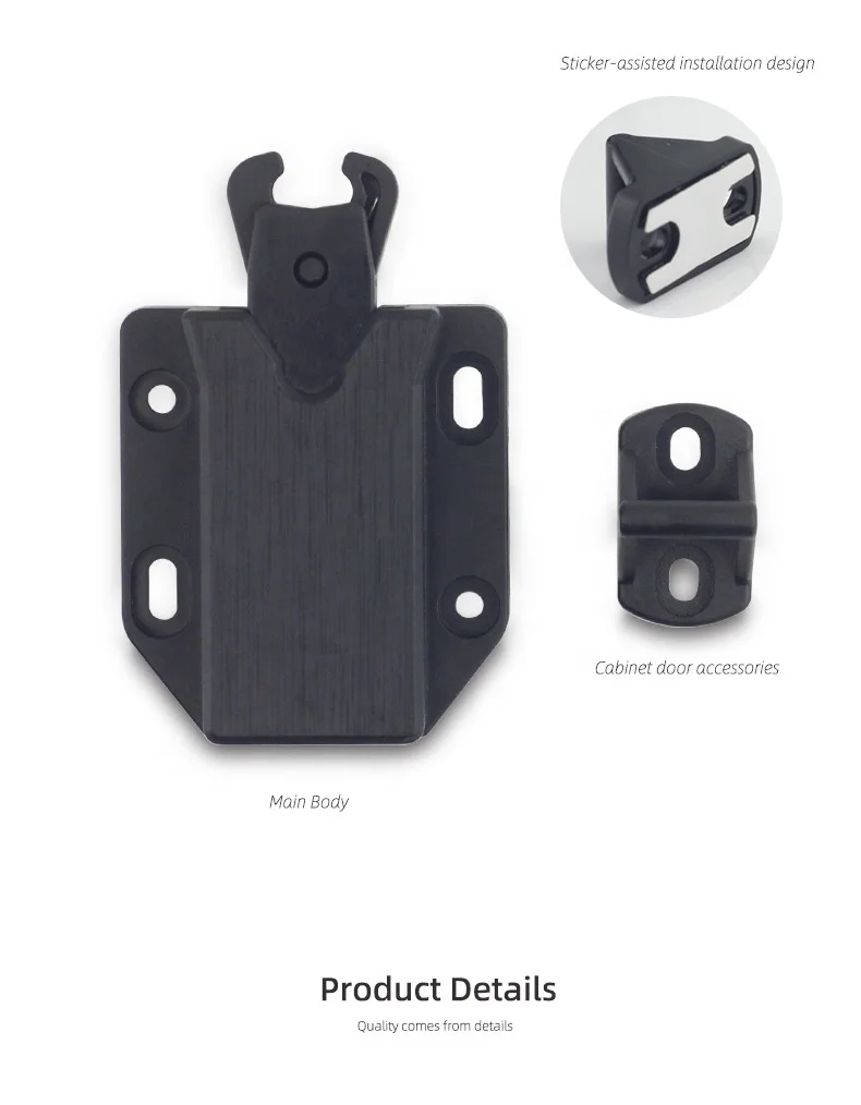 High grade plastics Push to Open Cabinet Hardware Magnetic Push Latch Lock for Hidden Door Touch and Catch Magnet Push