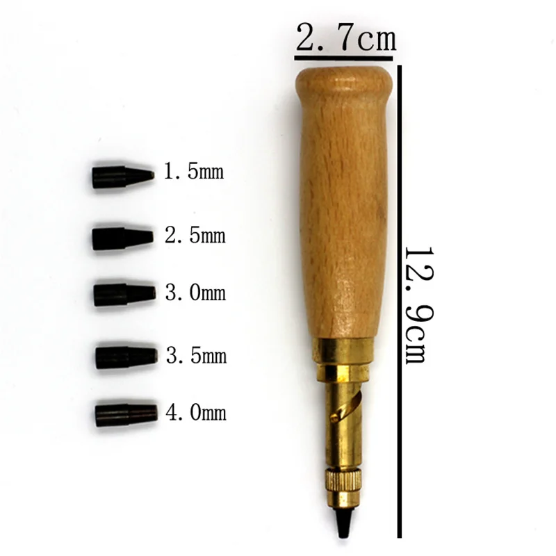 Screw Hole Punch Leather Tool Book Drill Craft Paper Kit 6 Tips 1.5mm 2mm 2.5mm 3mm 3.5m 4mm Ready to