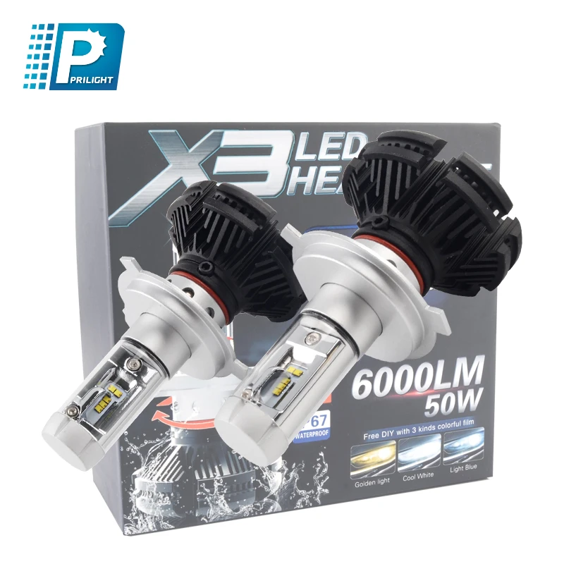 X3 12000 lumen H4 LED Headlight Bulbs H7 Car LED Headlight