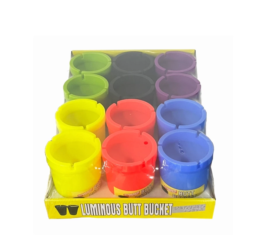 Wholesale new large size custom smoking accessories smokeless car ashtray plastic cigar glow dark plastic ashtray