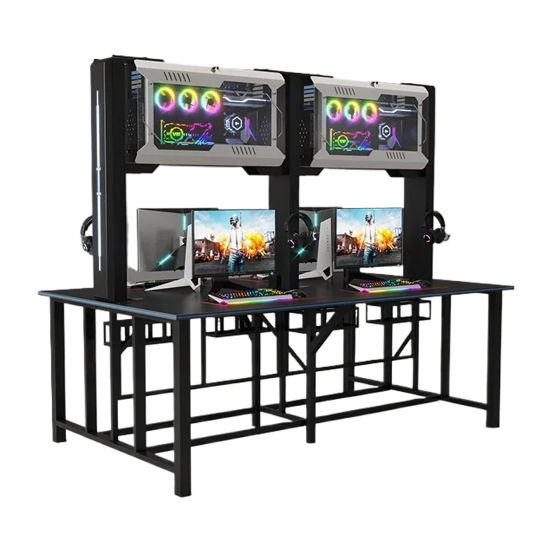 Фабрика OEM черный чехол для компьютера ПК игровой шкаф RGB светодиодные фонари стол настольного